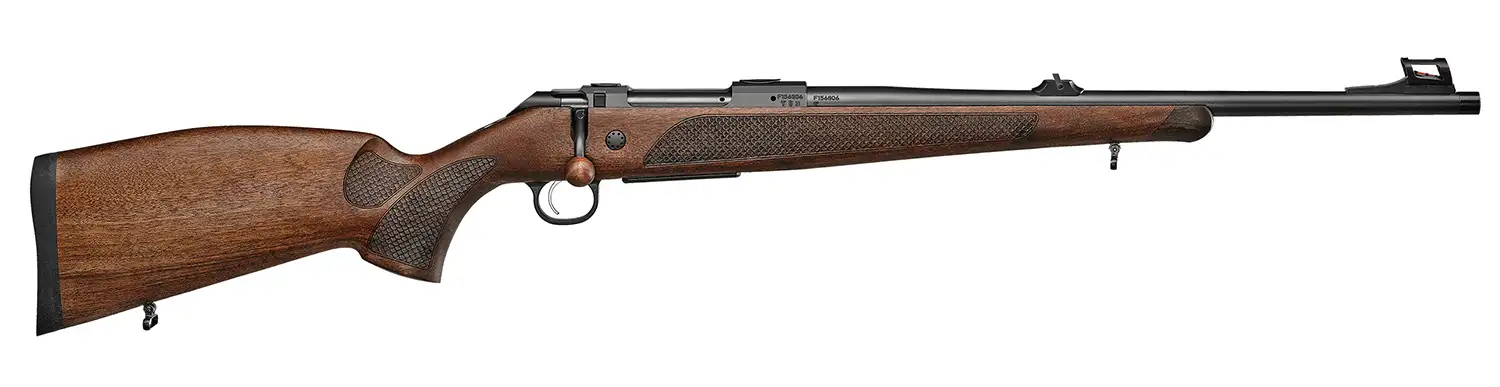 CZ 600 PLUS ST3 LUX300WIN 3RD M15X1 24IN DRILD/TAPD WALNT STK FIBROPT FRNT/ADJ RR SGTS WALNT BLT KNB